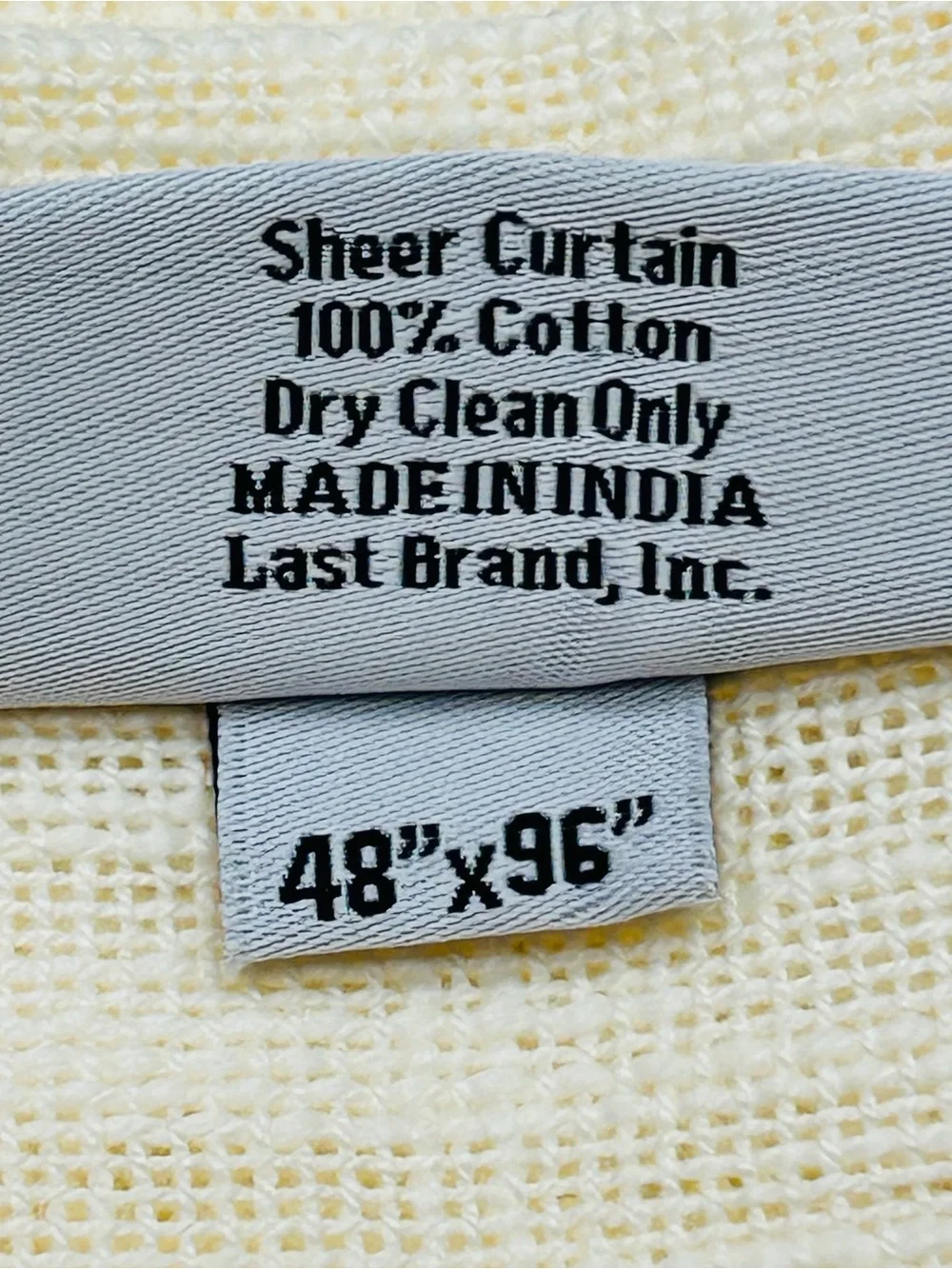 QUINCE Set Of 2 48x96 Cotton Sheer Curtains Ivory 9732